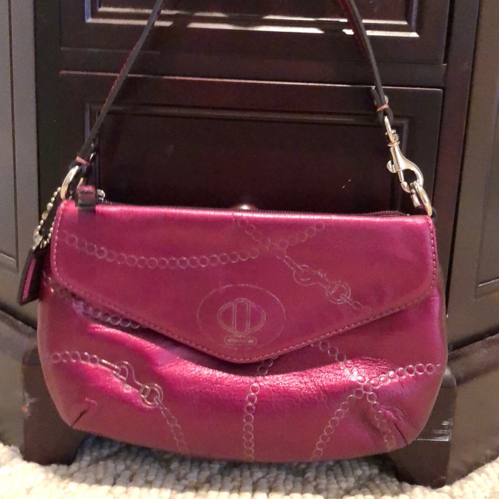 Authentic Coach phone case/purse purple leather